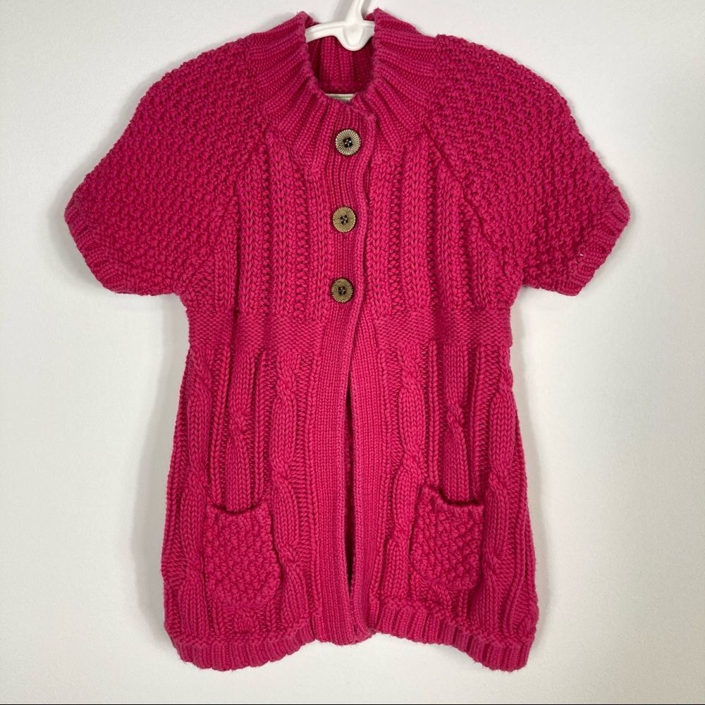 Jillian’s Closet Girl's Pink Button Up Short Sleeve Sweater Size 4T